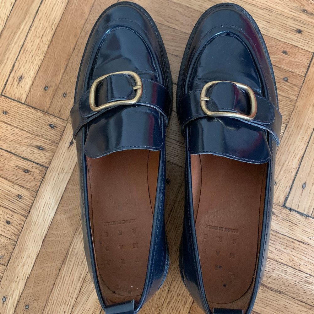 Trademark Navy Buckle Loafers
